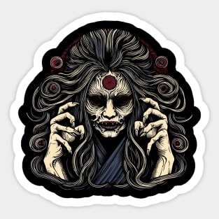 Japan horror woman Sticker